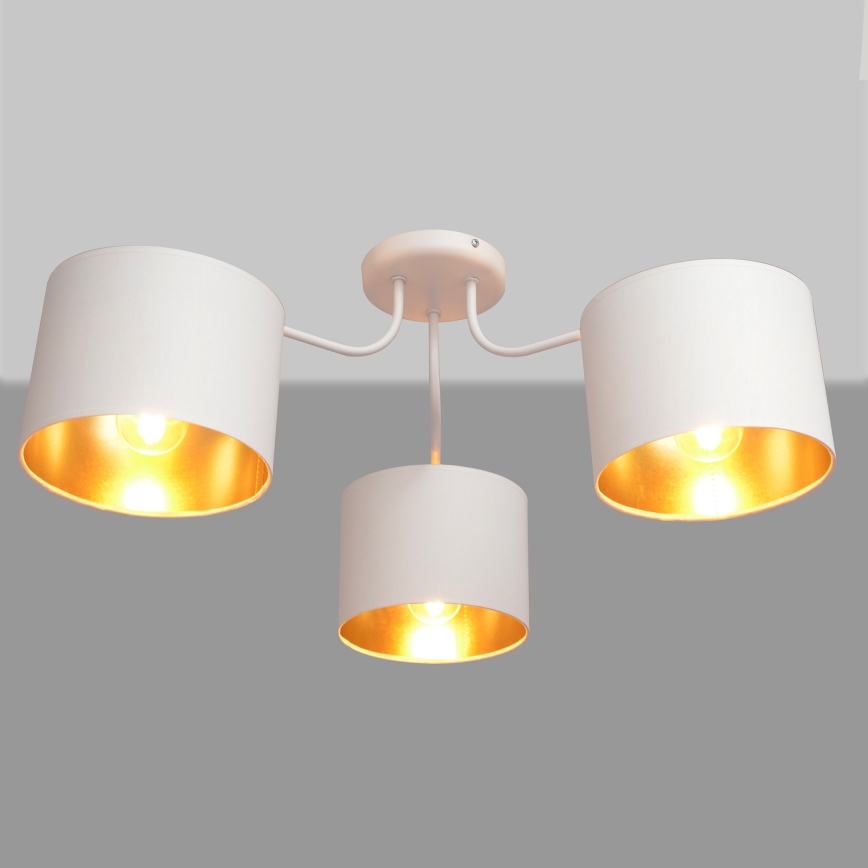 Пристельова люстра ALBA 3xE27/15W/230V білий/золотий