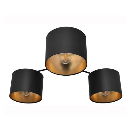 Пристельова люстра ALBA 3xE27/15W/230V чорний/золотий