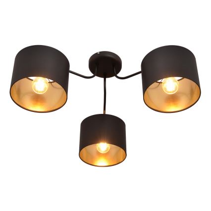 Пристельова люстра ALBA 3xE27/15W/230V чорний/золотий