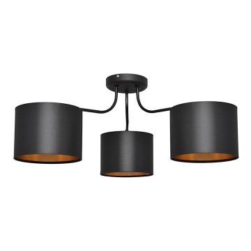 Пристельова люстра ALBA 3xE27/15W/230V чорний/золотий