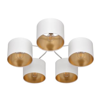 Пристельова люстра ALBA 5xE27/15W/230V білий/золотий