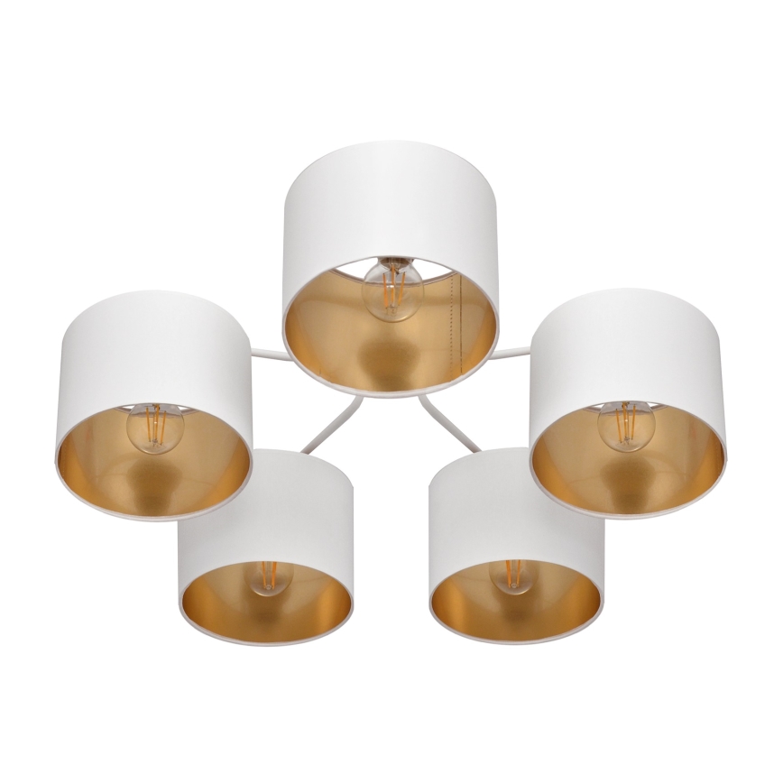Пристельова люстра ALBA 5xE27/15W/230V білий/золотий