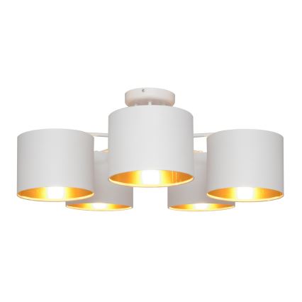 Пристельова люстра ALBA 5xE27/15W/230V білий/золотий