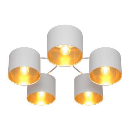 Пристельова люстра ALBA 5xE27/15W/230V білий/золотий