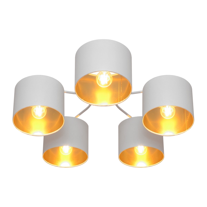 Пристельова люстра ALBA 5xE27/15W/230V білий/золотий