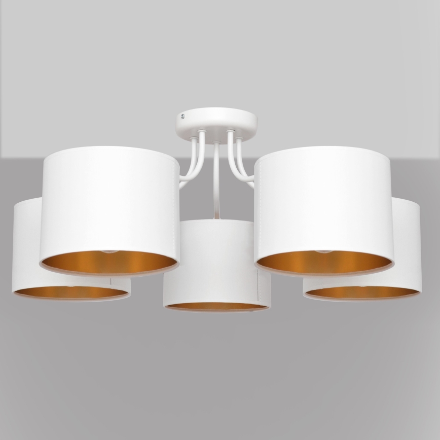 Пристельова люстра ALBA 5xE27/15W/230V білий/золотий