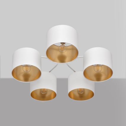 Пристельова люстра ALBA 5xE27/15W/230V білий/золотий