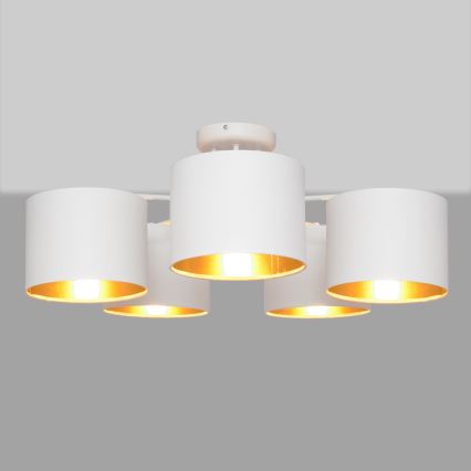 Пристельова люстра ALBA 5xE27/15W/230V білий/золотий