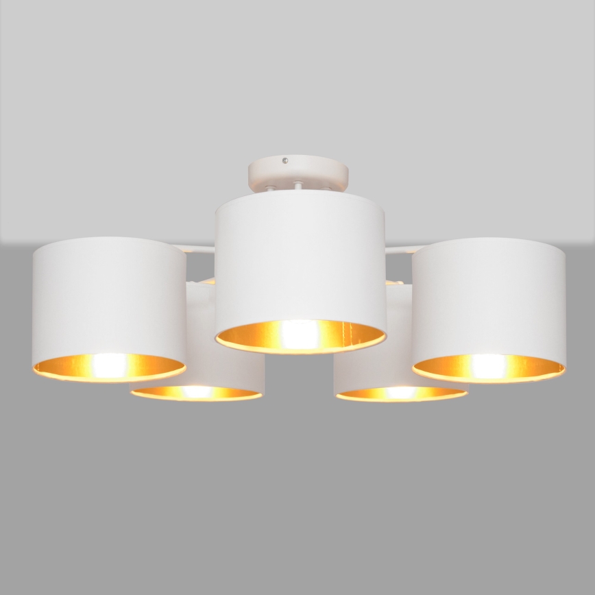 Пристельова люстра ALBA 5xE27/15W/230V білий/золотий