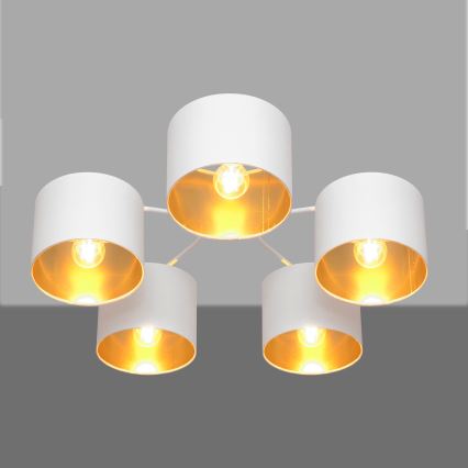 Пристельова люстра ALBA 5xE27/15W/230V білий/золотий