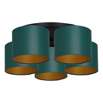 Пристельова люстра ARDEN 5xE27/60W/230V зелений/золотий