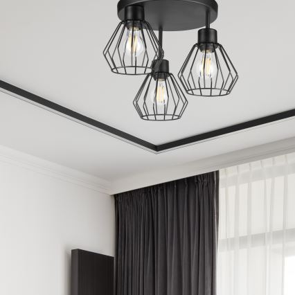 Пристельова люстра AUDREY 3xE27/60W/230V чорний
