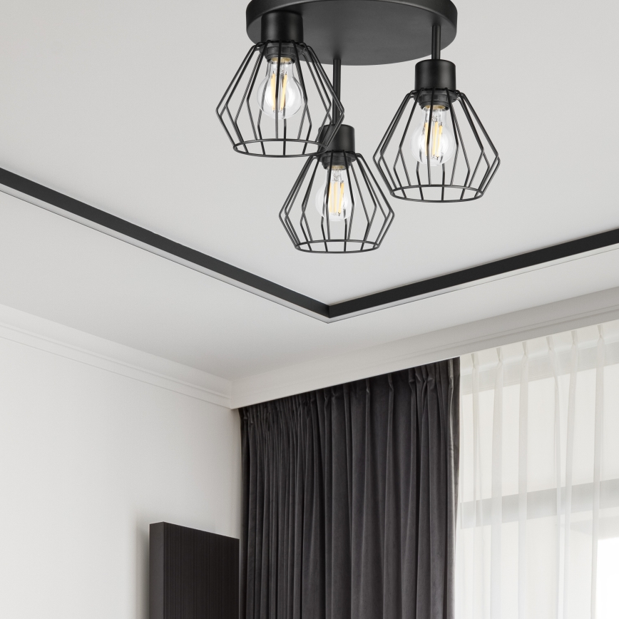 Пристельова люстра AUDREY 3xE27/60W/230V чорний