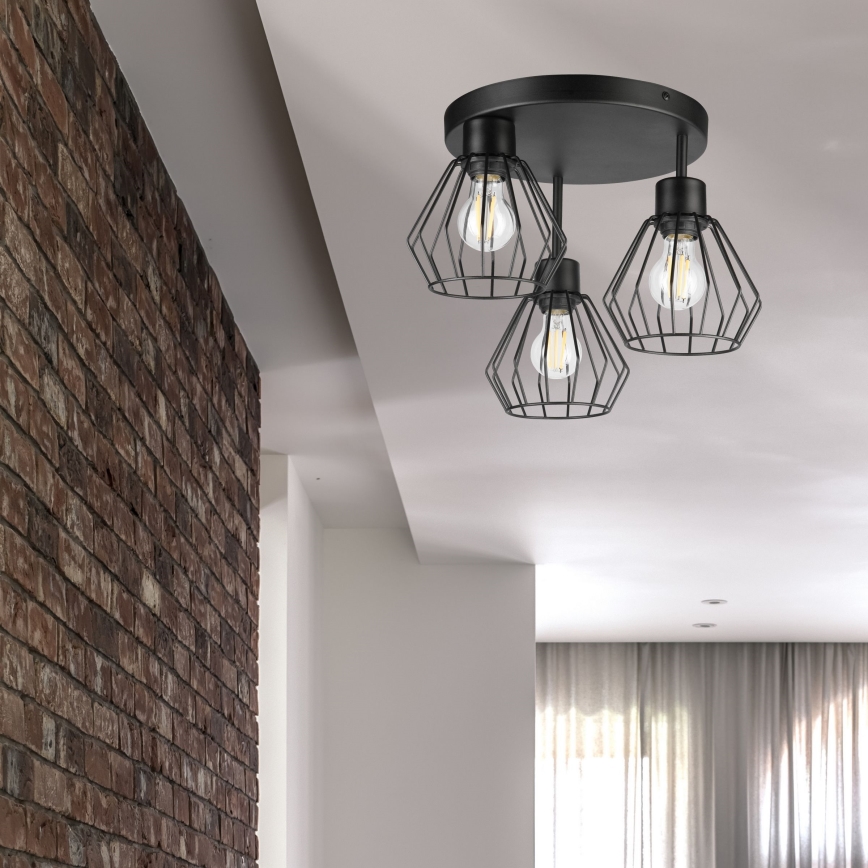 Пристельова люстра AUDREY 3xE27/60W/230V чорний