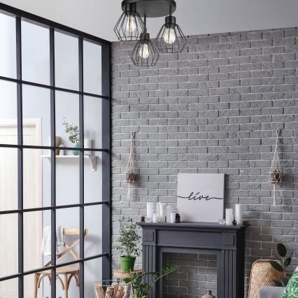 Пристельова люстра AUDREY 3xE27/60W/230V чорний