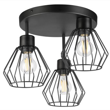 Пристельова люстра AUDREY 3xE27/60W/230V чорний