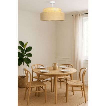 Пристельова люстра BOHO 1xE27/60W/230V ротанґ