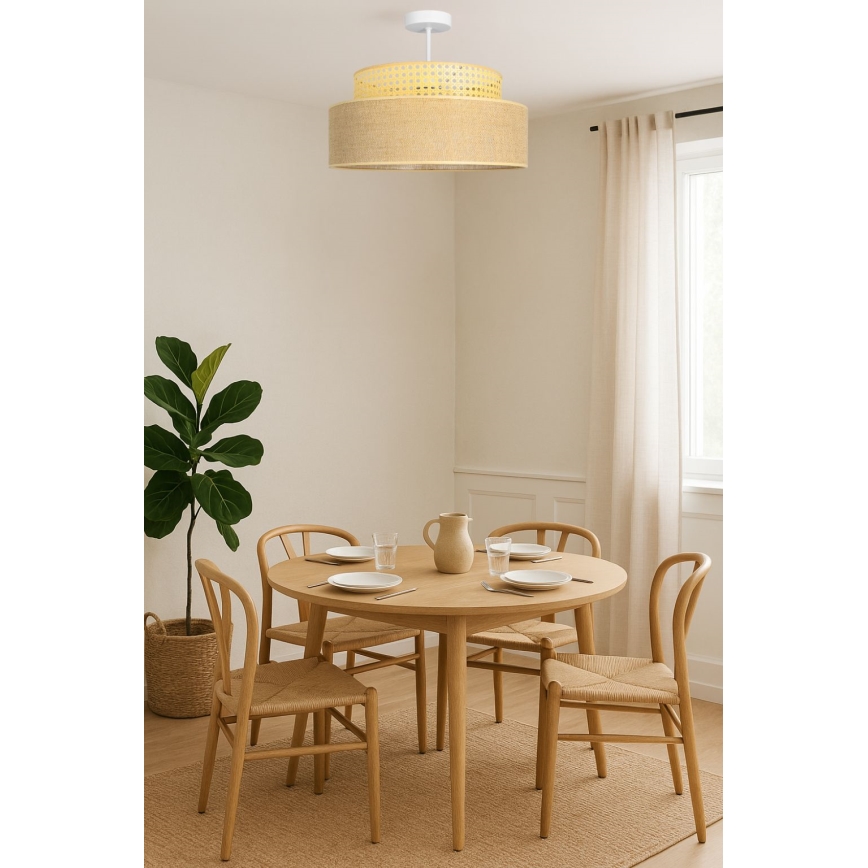 Пристельова люстра BOHO 1xE27/60W/230V ротанґ