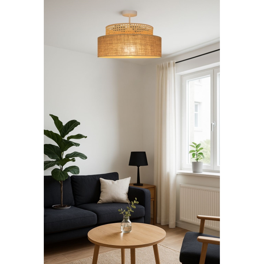 Пристельова люстра BOHO 1xE27/60W/230V ротанґ