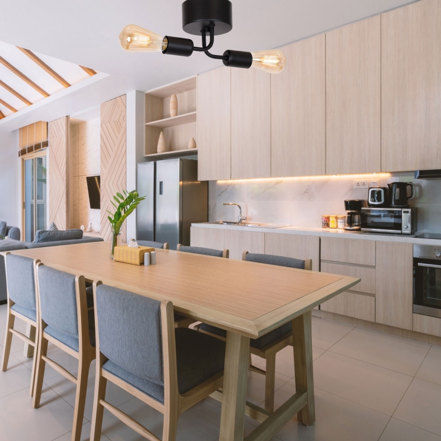 Пристельова люстра BRENDA 2xE27/60W/230V чорний