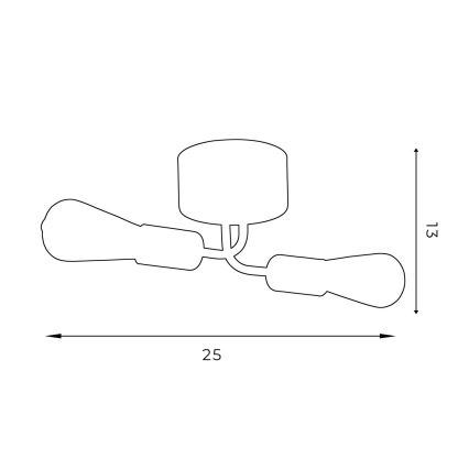 Пристельова люстра BRENDA 2xE27/60W/230V чорний