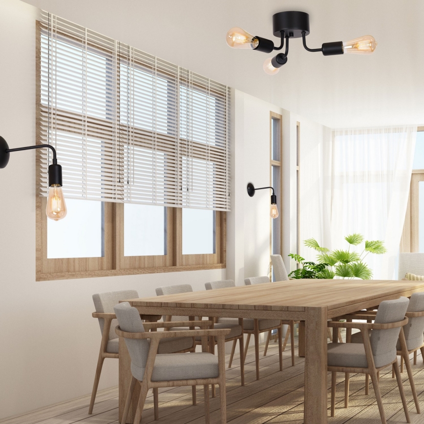 Пристельова люстра BRENDA 3xE27/60W/230V чорний