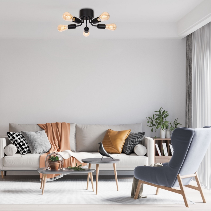 Пристельова люстра BRENDA 5xE27/60W/230V чорний