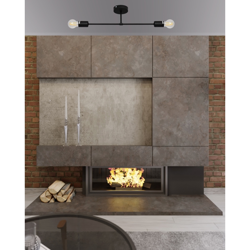 Пристельова люстра CAMBRIDGE 2xE27/15W/230V чорний