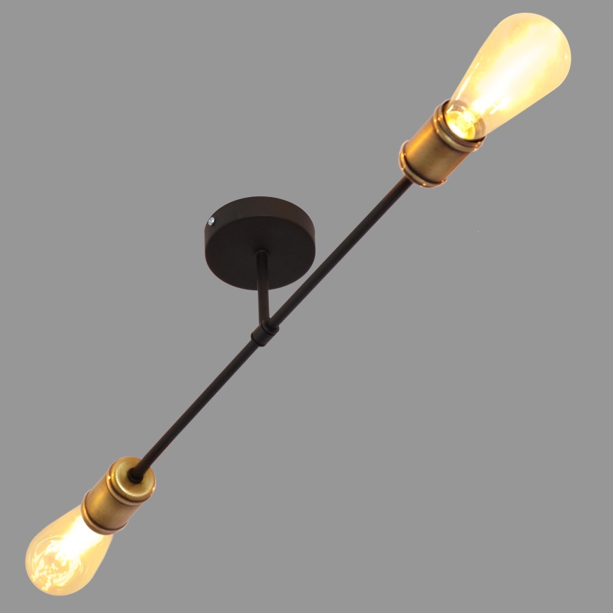 Пристельова люстра CAMBRIDGE 2xE27/15W/230V чорний/золотий