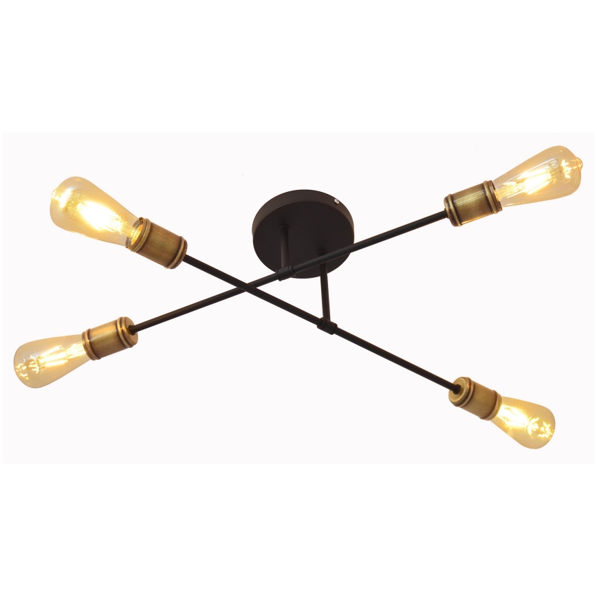 Пристельова люстра CAMBRIDGE 4xE27/20W/230V чорний/золотий