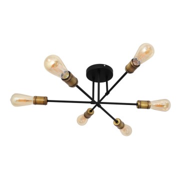 Пристельова люстра CAMBRIDGE 6xE27/20W/230V чорний/золотий