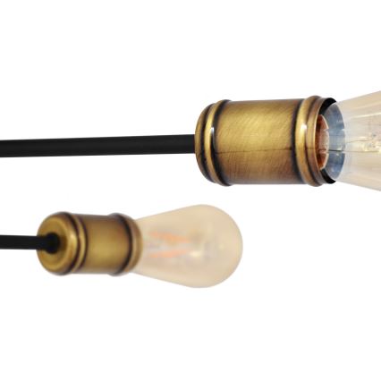 Пристельова люстра CAMBRIDGE 6xE27/20W/230V чорний/золотий
