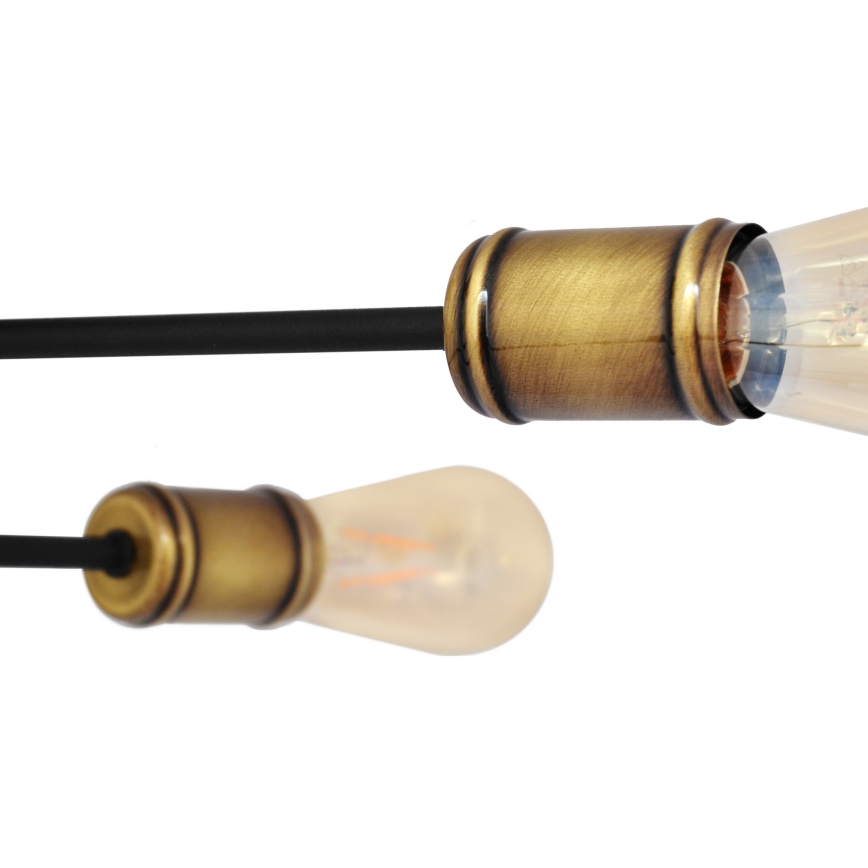 Пристельова люстра CAMBRIDGE 6xE27/20W/230V чорний/золотий