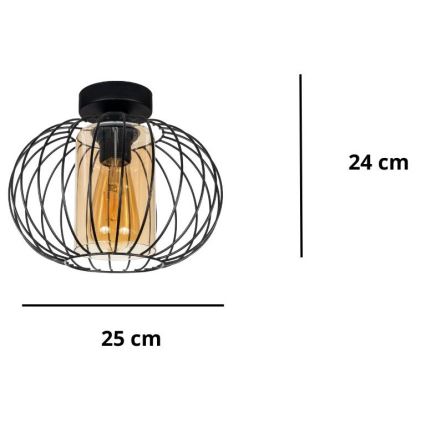 Пристельова люстра CORRINI 1xE27/60W/230V діаметр 25 см чорний/бежевий