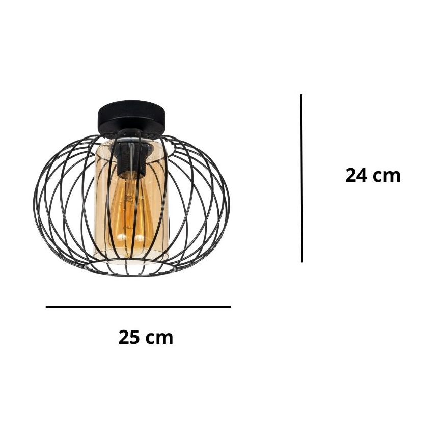 Пристельова люстра CORRINI 1xE27/60W/230V діаметр 25 см чорний/бежевий