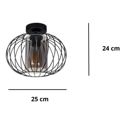 Пристельова люстра CORRINI 1xE27/60W/230V діаметр 25 см чорний/сірий