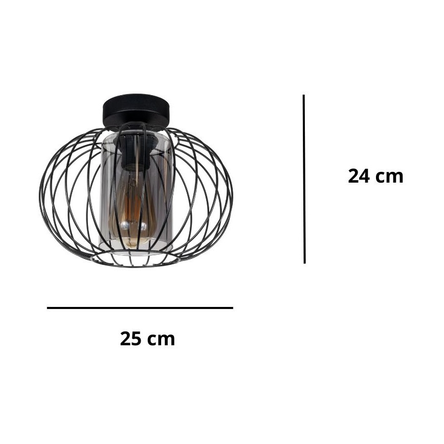 Пристельова люстра CORRINI 1xE27/60W/230V діаметр 25 см чорний/сірий