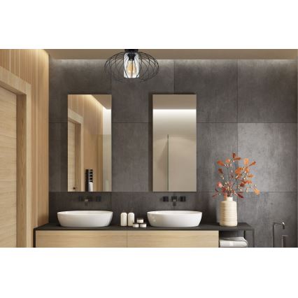 Пристельова люстра CORRINI 1xE27/60W/230V діаметр 34 см чорний/прозорий