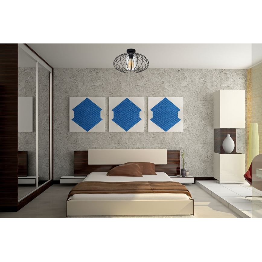 Пристельова люстра CORRINI 1xE27/60W/230V діаметр 34 см чорний/прозорий