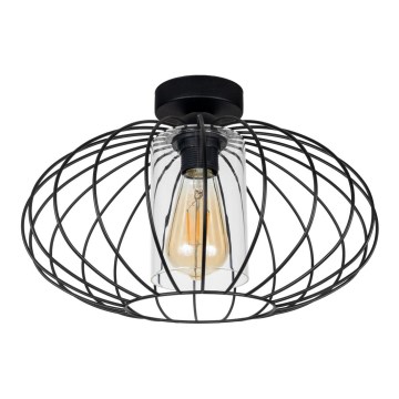 Пристельова люстра CORRINI 1xE27/60W/230V діаметр 34 см чорний/прозорий