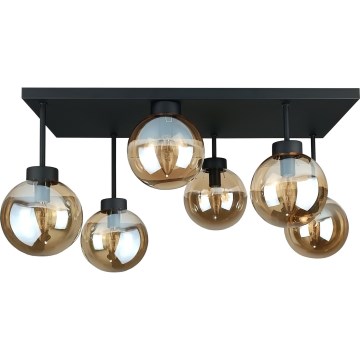 Пристельова люстра DEA 6xE14/60W/230V чорний/димчастий бежевий