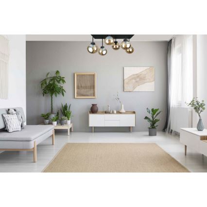 Пристельова люстра DEA 6xE14/60W/230V чорний/димчастий бежевий