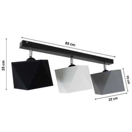 Пристельова люстра DIAMENT 3xE27/60W/230V