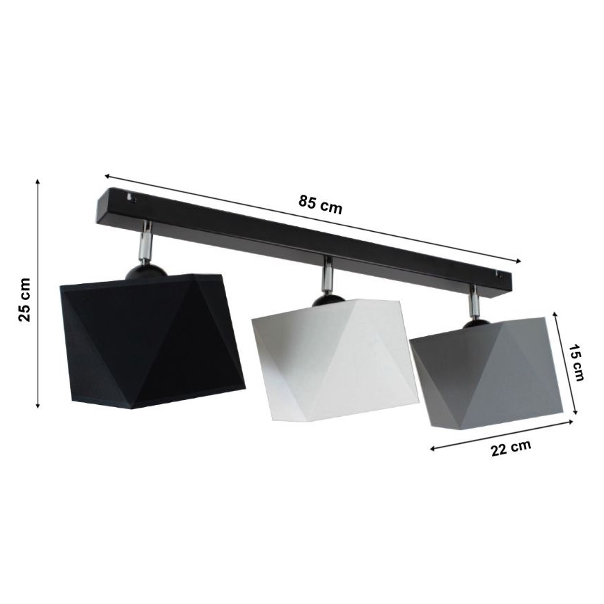 Пристельова люстра DIAMENT 3xE27/60W/230V