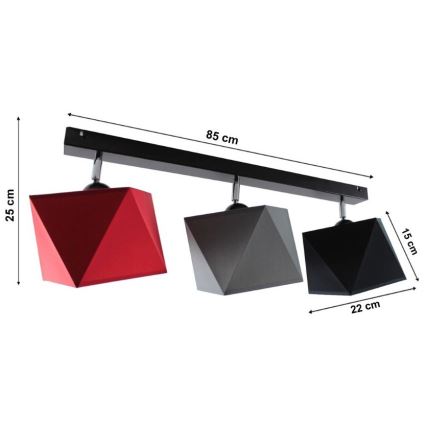 Пристельова люстра DIAMENT 3xE27/60W/230V