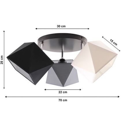 Пристельова люстра DIAMENT 3xE27/60W/230V