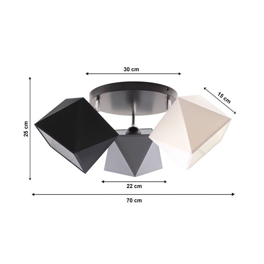 Пристельова люстра DIAMENT 3xE27/60W/230V