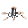 Пристельова люстра EMBER 5xE27/15W/230V чорний/бежевий/бук