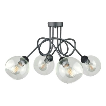 Пристельова люстра EVIE 4xE27/60W/230V антрацит/прозорий