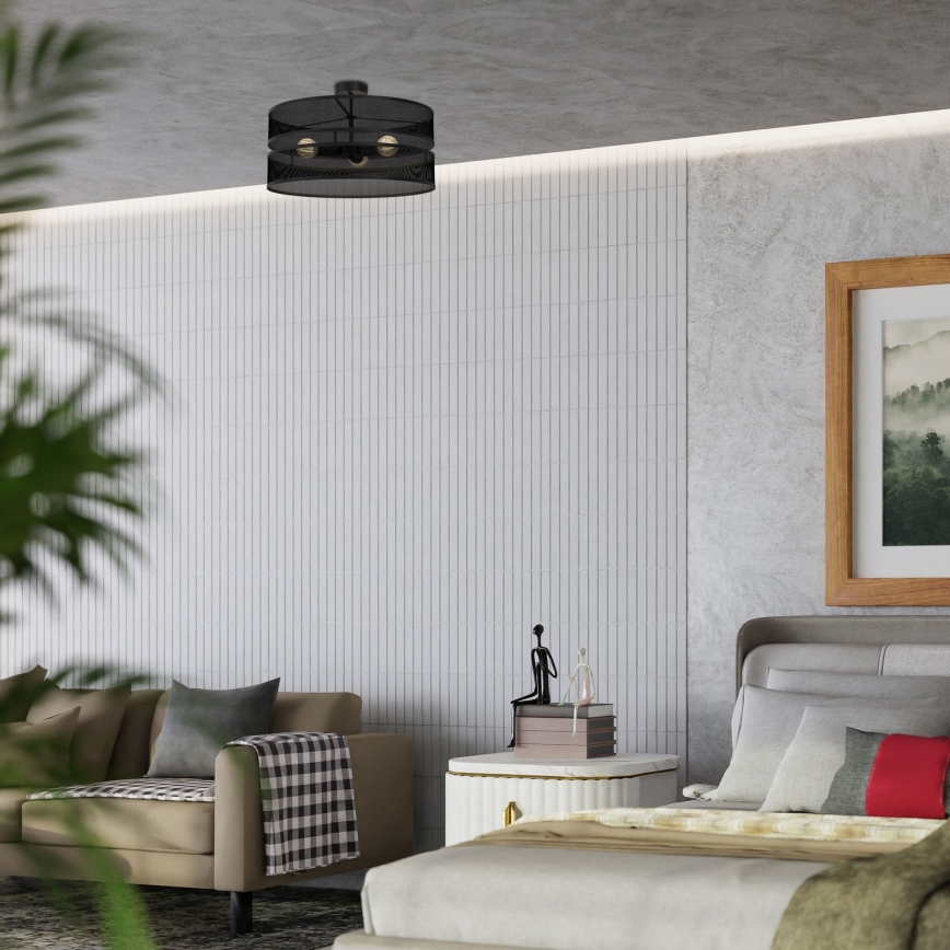 Пристельова люстра GLUM 3xE27/60W/230V чорний